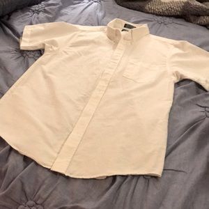 Izod, button-up, white, 55% cotton, 45% poly, no stains, kids 18-20 (medium?)